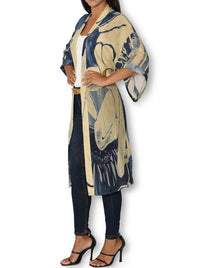 THE ARTISTS LABEL AN EVENING IN PORTUGAL LONG SILK KIMONO