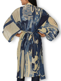 THE ARTISTS LABEL AN EVENING IN PORTUGAL LONG SILK KIMONO
