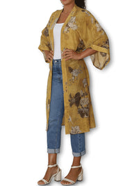THE ARTISTS LABEL ORTIENTE FOULARD SILK LONG KIMONO