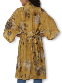 THE ARTISTS LABEL ORTIENTE FOULARD SILK LONG KIMONO