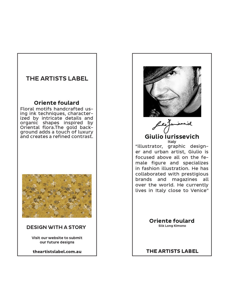 THE ARTISTS LABEL ORTIENTE FOULARD SILK LONG KIMONO