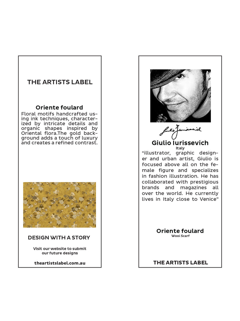 THE ARTISTS LABEL ORIENTE FOULARD WOOL SCARF