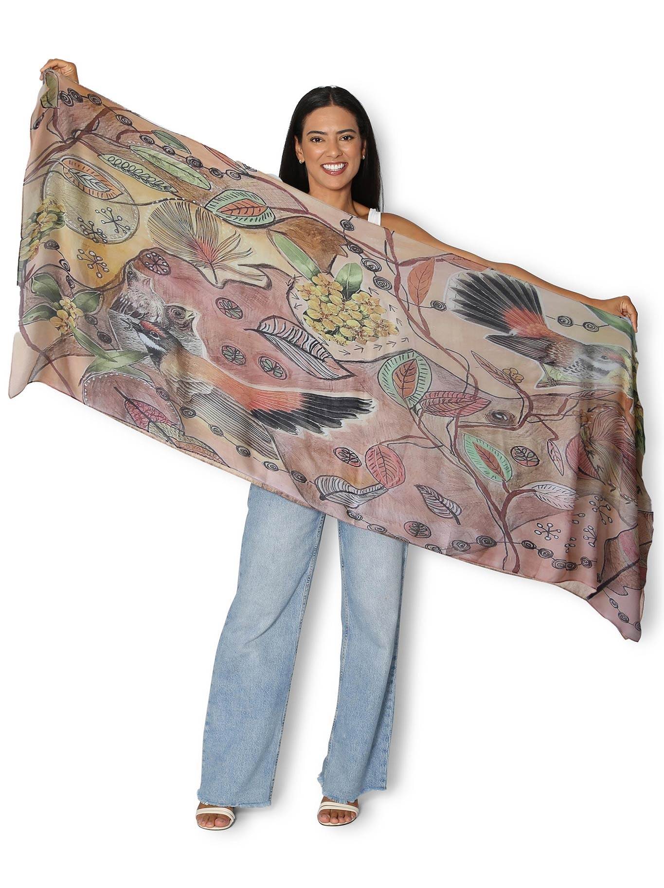 THE ARTISTS LABEL BIRDS GATHERING SCARF