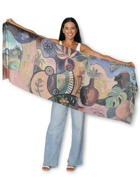 THE ARTISTS LABEL A DAY IN TAHITI WOOL SCARF