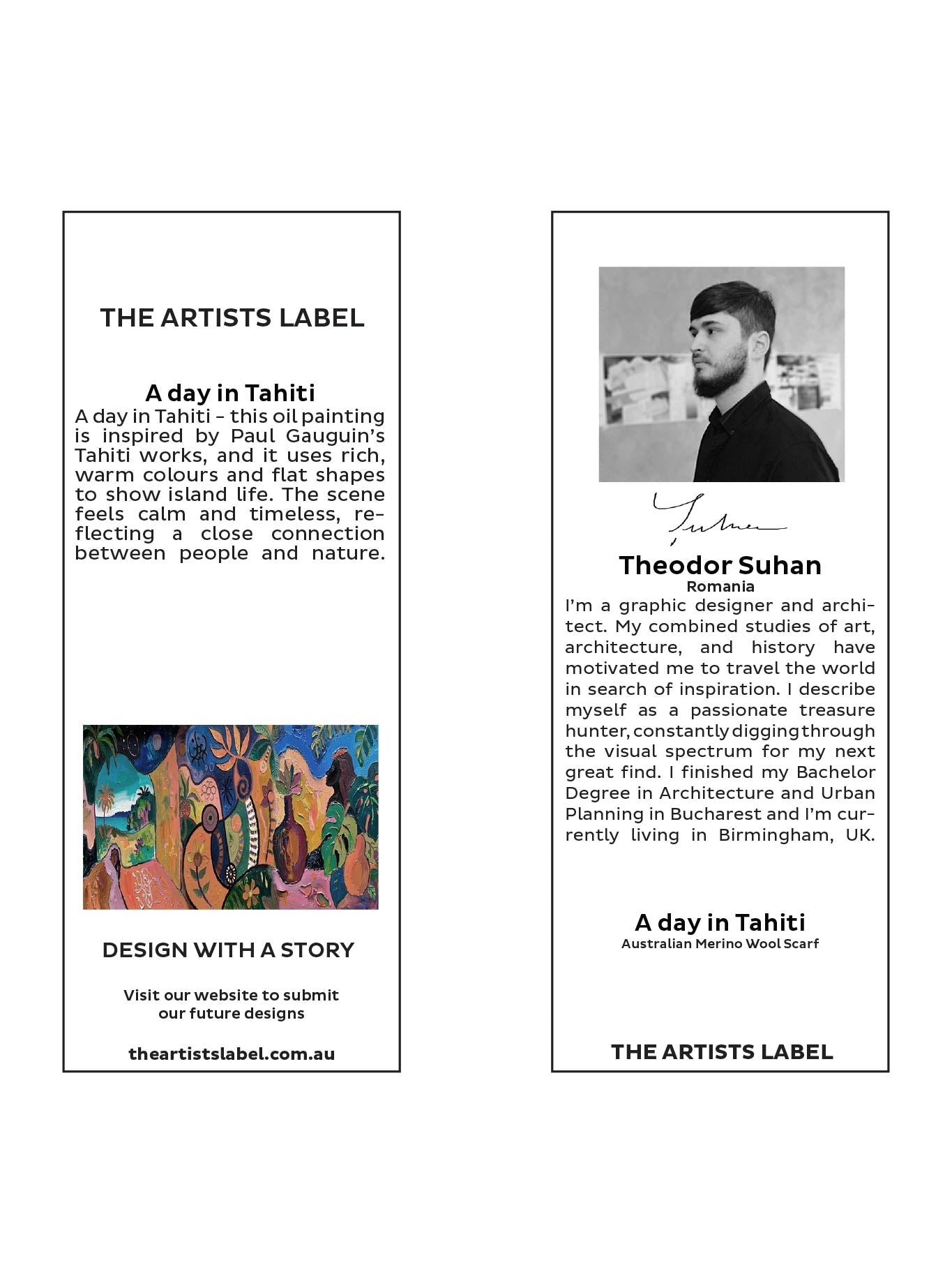 THE ARTISTS LABEL A DAY IN TAHITI WOOL SCARF