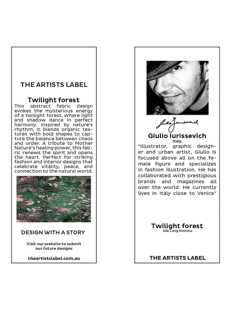 THE ARTISTS LABEL TWILIGHT FOREST LONG SILK KIMONO