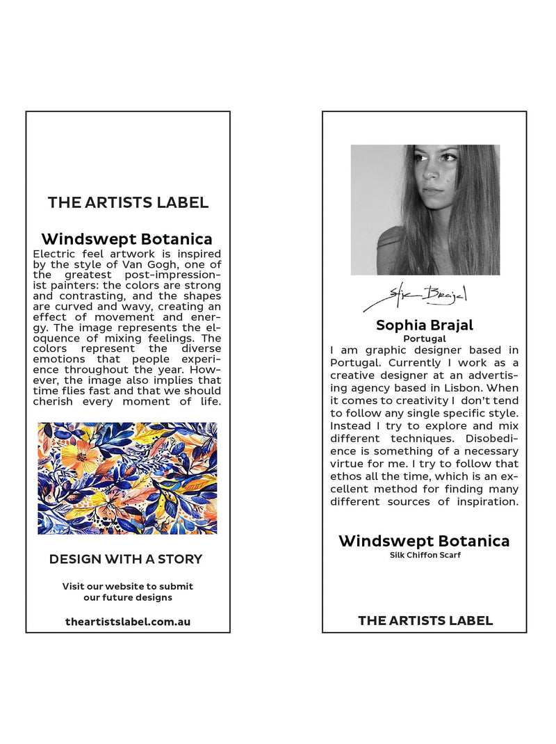 THE ARTISTS LABEL WINDSWEPT BOTANICA SILK SQUARE SCARF