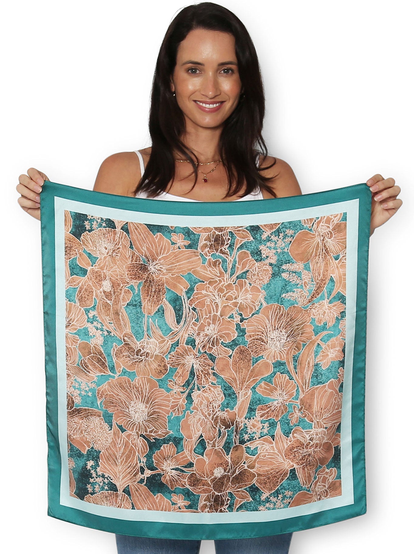 THE ARTISTS LABEL ORCHID INK SILK SQUARE SCARF