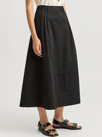 TOORALLIE PLEAT DETAIL MIDI SKIRT