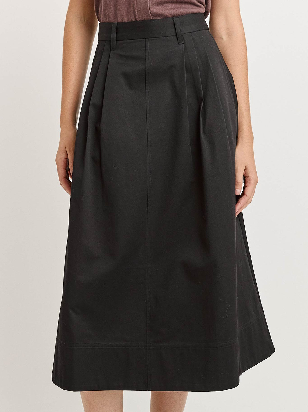 TOORALLIE PLEAT DETAIL MIDI SKIRT