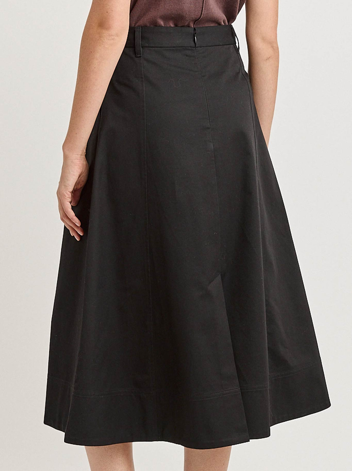 TOORALLIE PLEAT DETAIL MIDI SKIRT