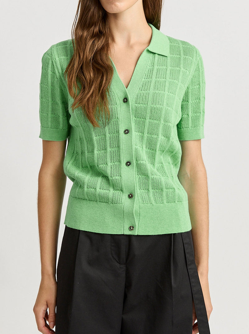 TOORALLIE OPEN STITCH BUTTON POLO