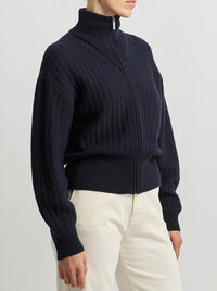 TOORALLIE GRID KNIT ZIP THROUGH