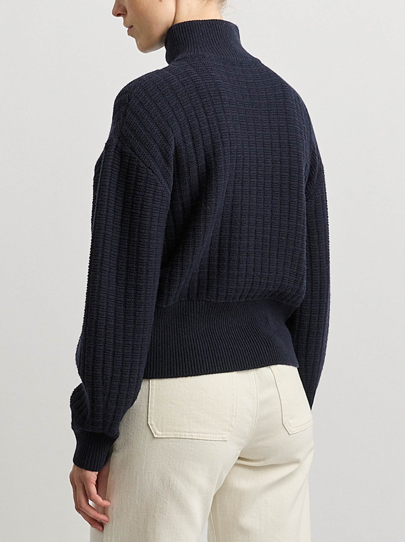 TOORALLIE GRID KNIT ZIP THROUGH