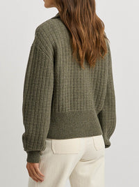 TOORALLIE GRID KNIT ZIP THROUGH