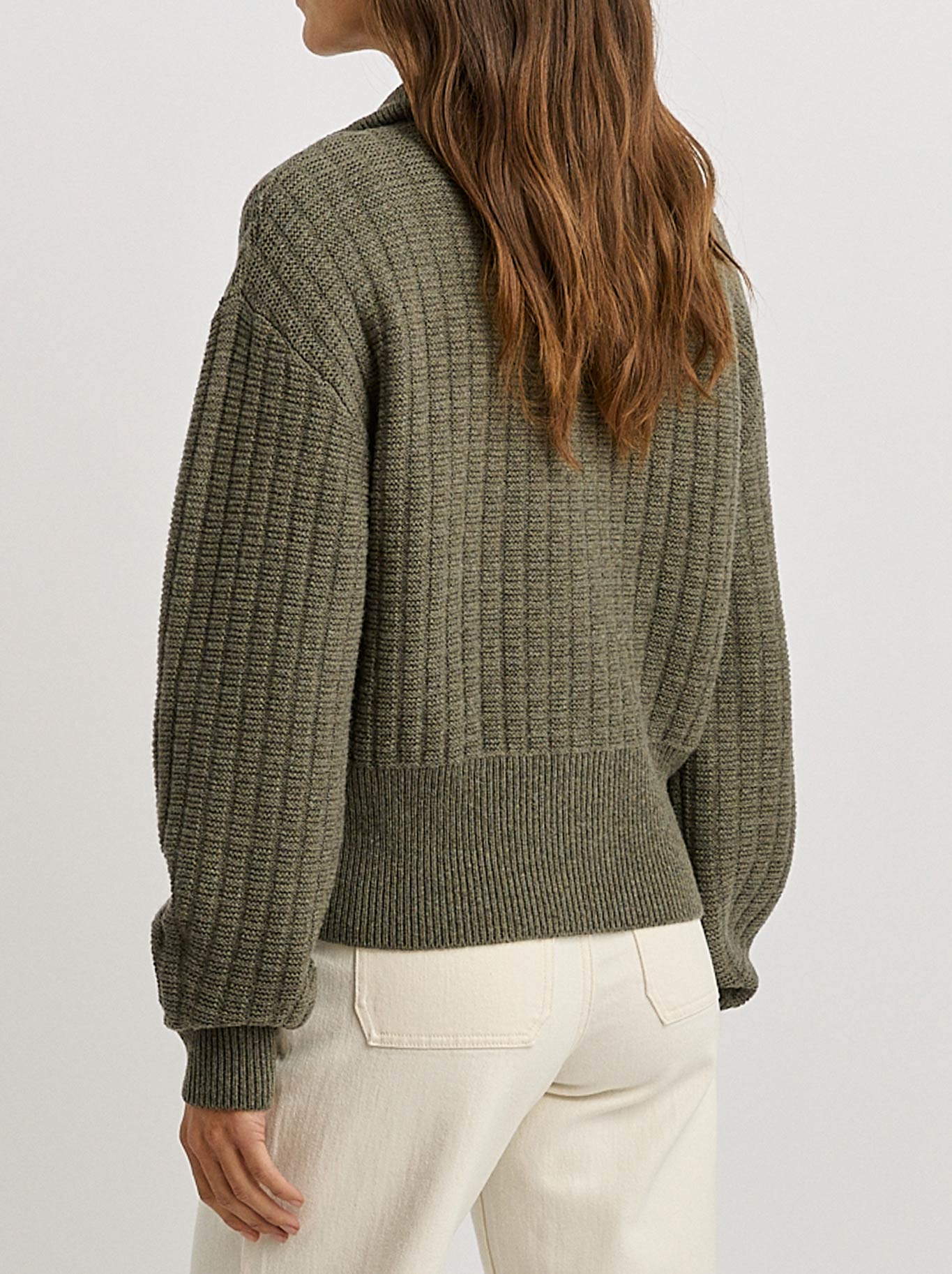 TOORALLIE GRID KNIT ZIP THROUGH