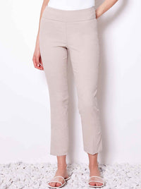 UP! SOLID TEXTURED JACQUARD ANKLE PANT