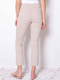 UP! SOLID TEXTURED JACQUARD ANKLE PANT