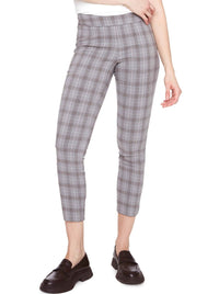 UP! PLAID TECHNO PETAL-SLIT ANKLE PANT