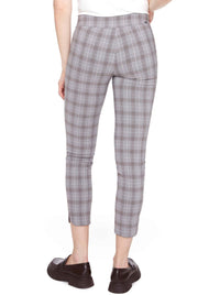 UP! PLAID TECHNO PETAL-SLIT ANKLE PANT