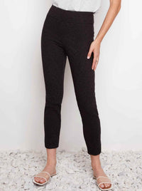 UP! TECHNO JACQUARD SLIM LEG PETAL PANT