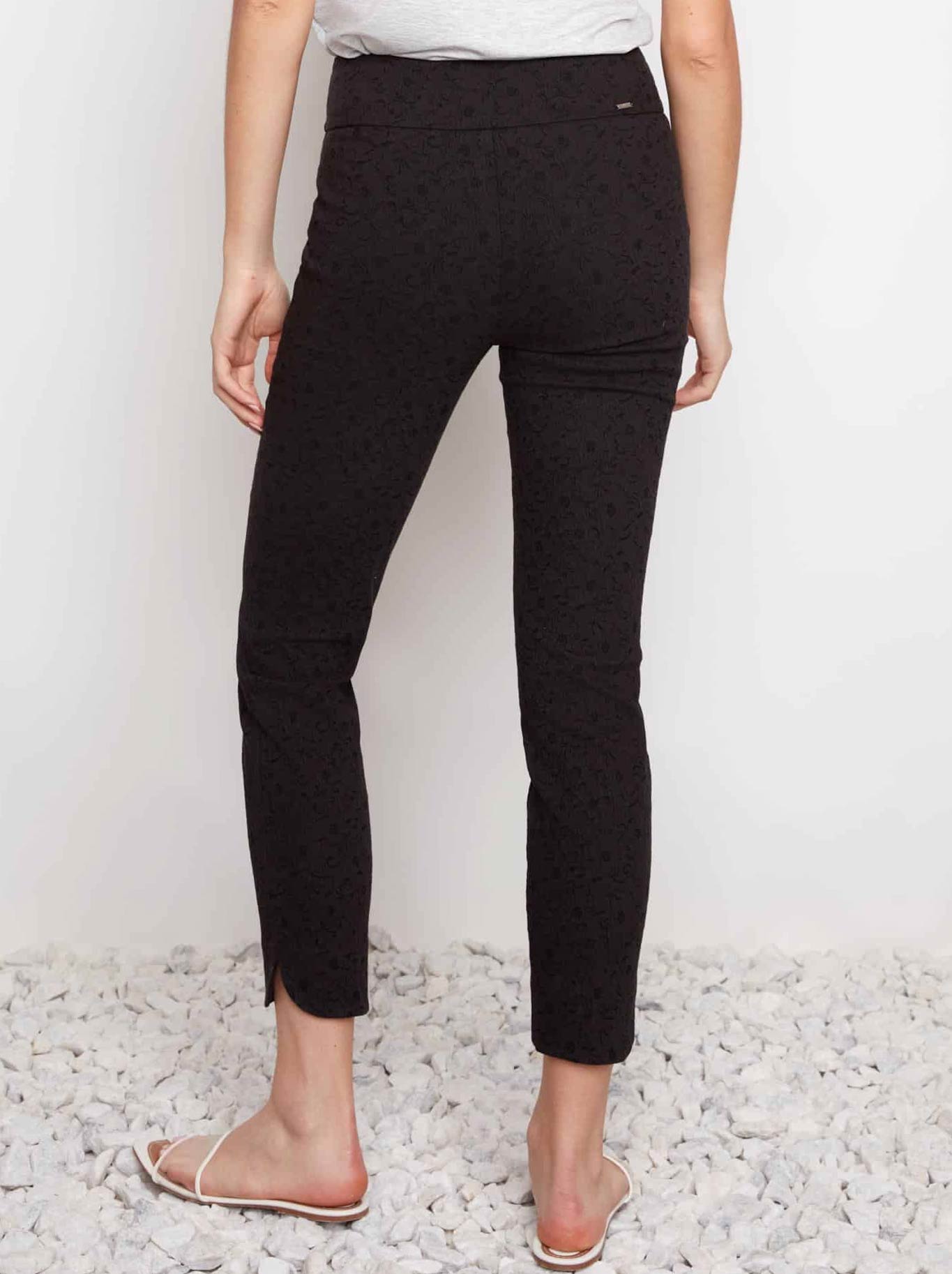 UP! TECHNO JACQUARD SLIM LEG PETAL PANT
