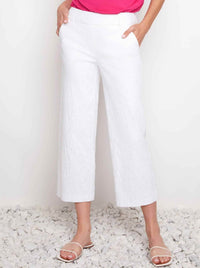 UP! TECHNO JACQUARD WIDE LEG CROP PANT