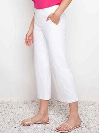 UP! TECHNO JACQUARD WIDE LEG CROP PANT