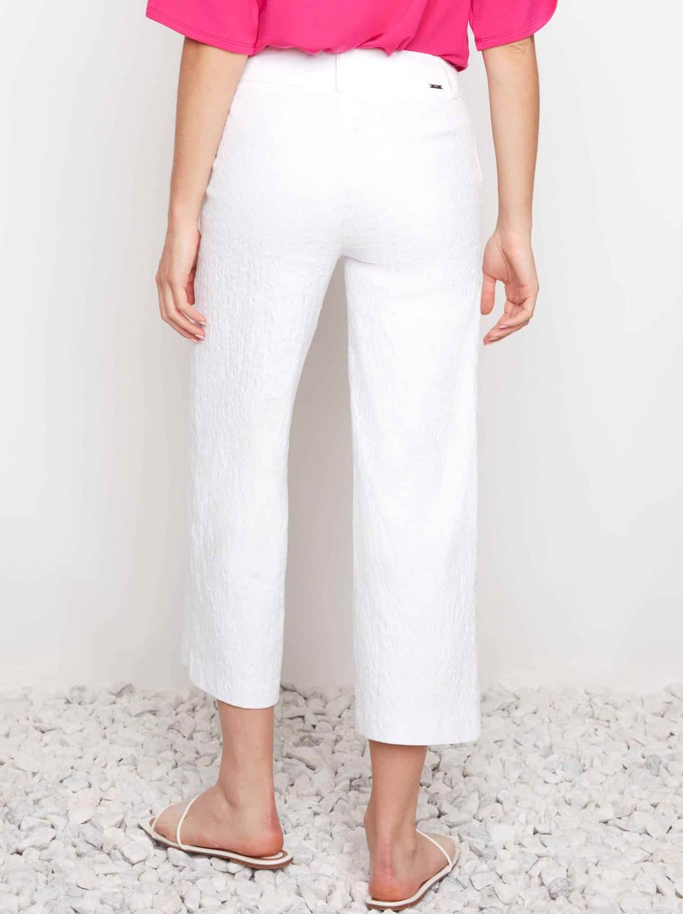 UP! TECHNO JACQUARD WIDE LEG CROP PANT