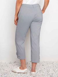 UP! TECHNO WIDE LEG CROP BUTTON TAB PANT