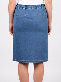 VASSALLI DENIM PULL ON SKIRT