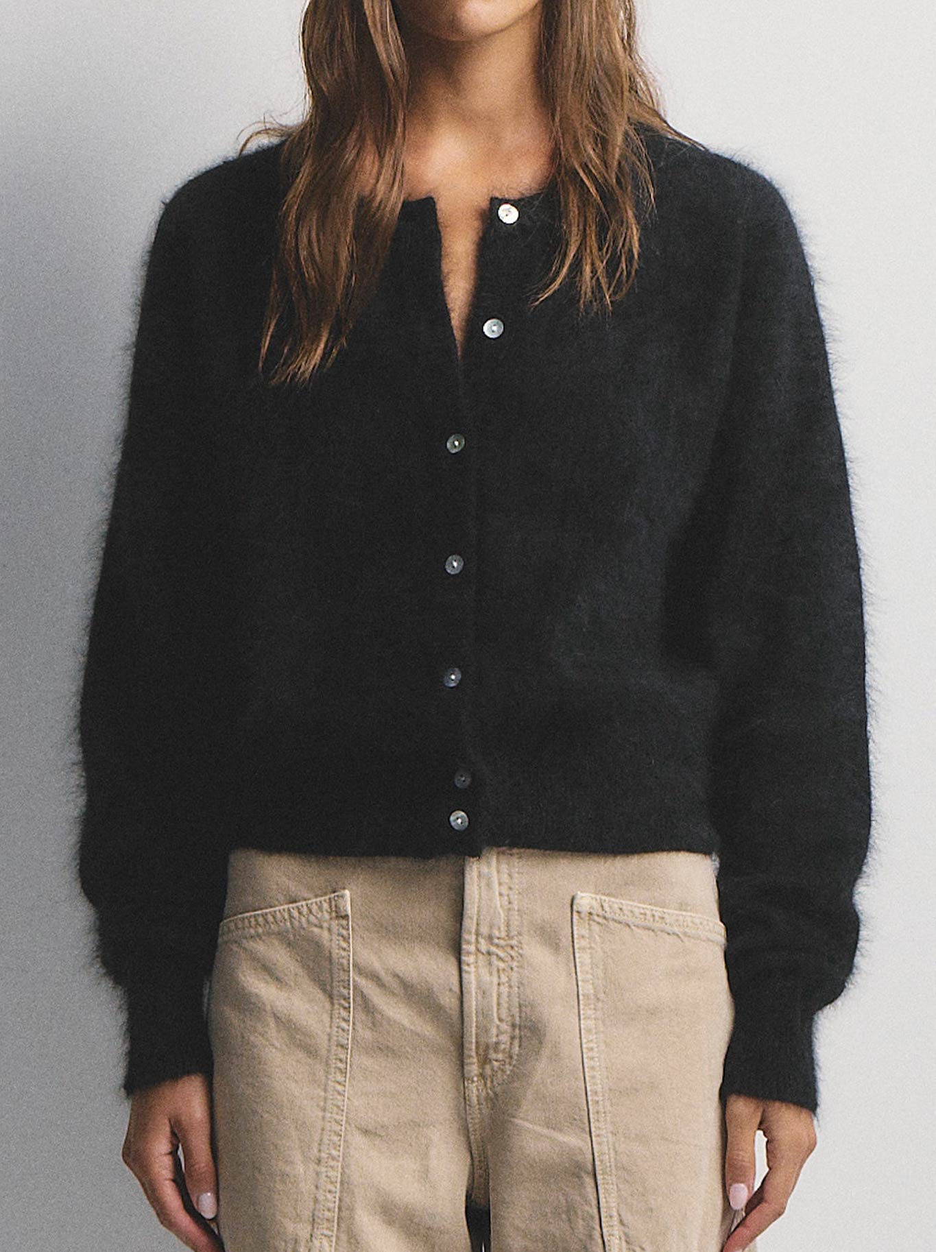 WORLD OF NOMADS FRANKIE CREW NECK CASHMERE CARDIGAN