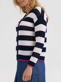 ZAKET & PLOVER POINTELLE ZIP CARDI