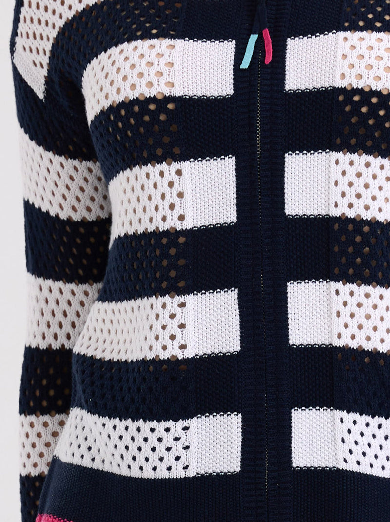 ZAKET & PLOVER POINTELLE ZIP CARDI