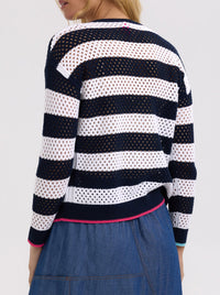 ZAKET & PLOVER POINTELLE ZIP CARDI