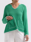 ZAKET & PLOVER HAND WORK TRIM A-LINE KNIT