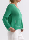 ZAKET & PLOVER HAND WORK TRIM A-LINE KNIT
