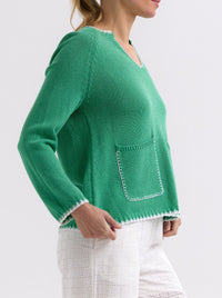 ZAKET & PLOVER HAND WORK TRIM A-LINE KNIT