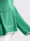 ZAKET & PLOVER HAND WORK TRIM A-LINE KNIT