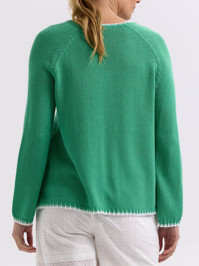 ZAKET & PLOVER HAND WORK TRIM A-LINE KNIT
