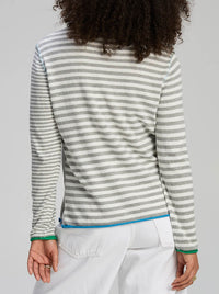ZAKET & PLOVER VARIED STRIPE V-NECK