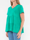 JUMP VEE NECK TIERED TEE