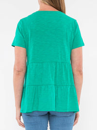 JUMP VEE NECK TIERED TEE