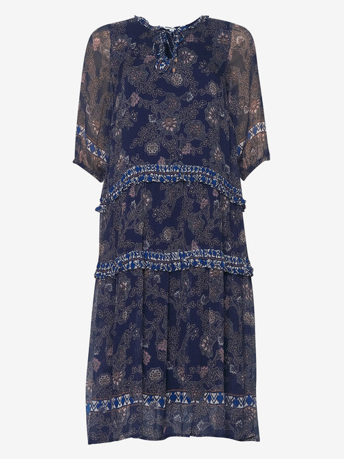 LOOBIE'S STORY WOOD CRAFT MIDI DRESS