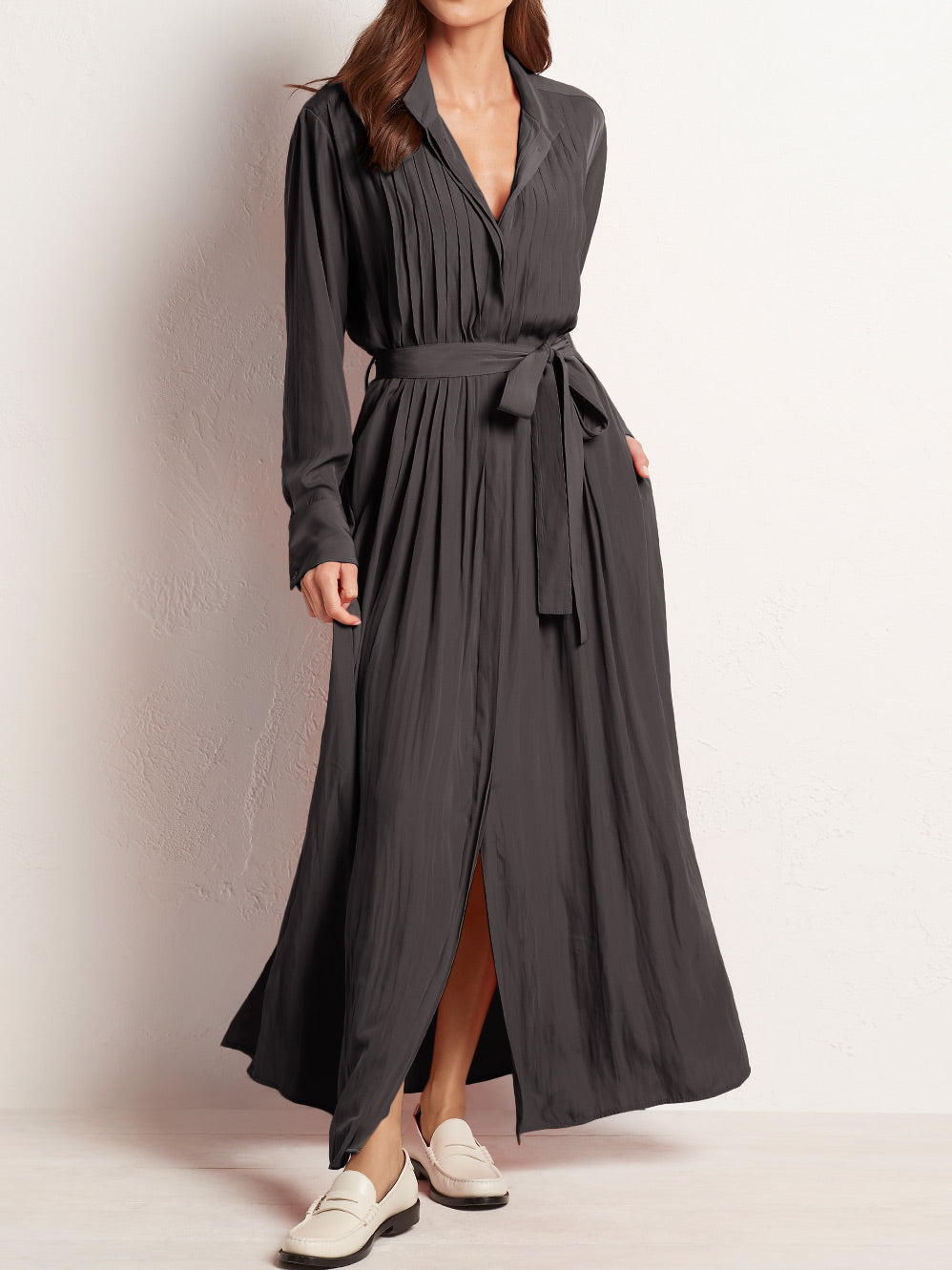 1度のみ着用　L'Or  Pleats Shirt Dress