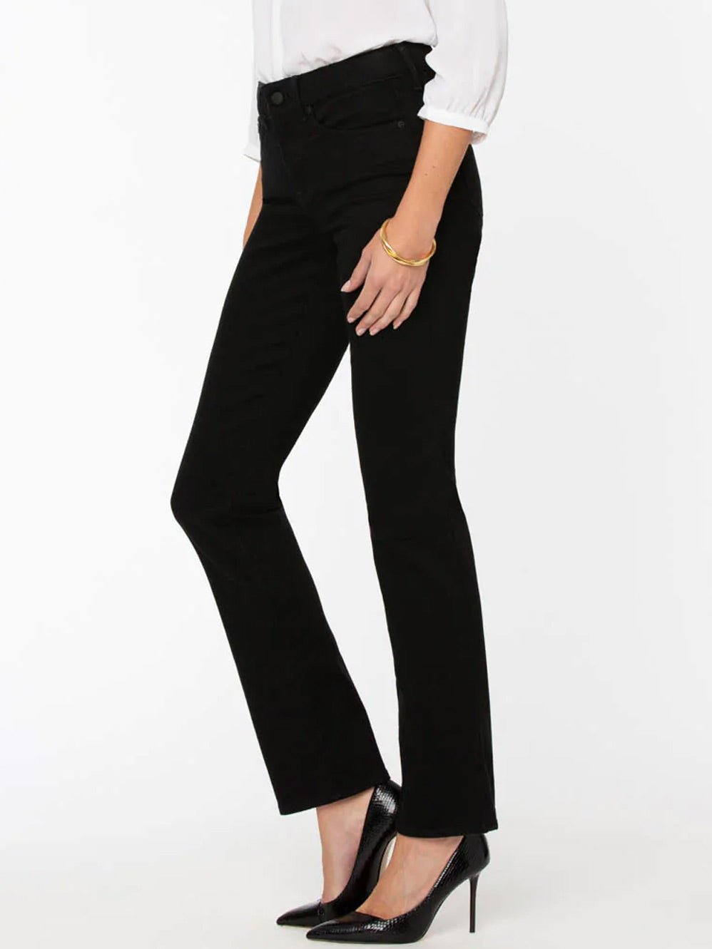 NYDJ MARILYN STRAIGHT JEANS - BLACK