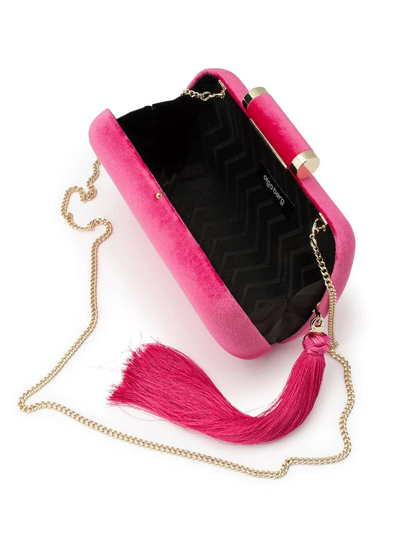 OLGA BERG MATILDA VELVET CLUTCH