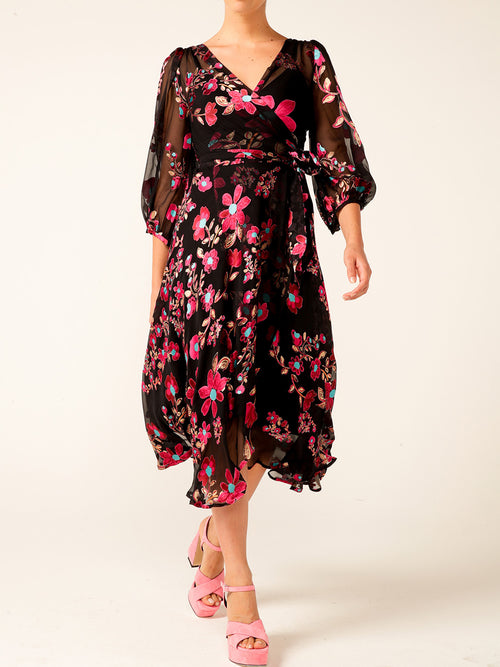 SACHA DRAKE GRANDIFLORA WRAP DRESS