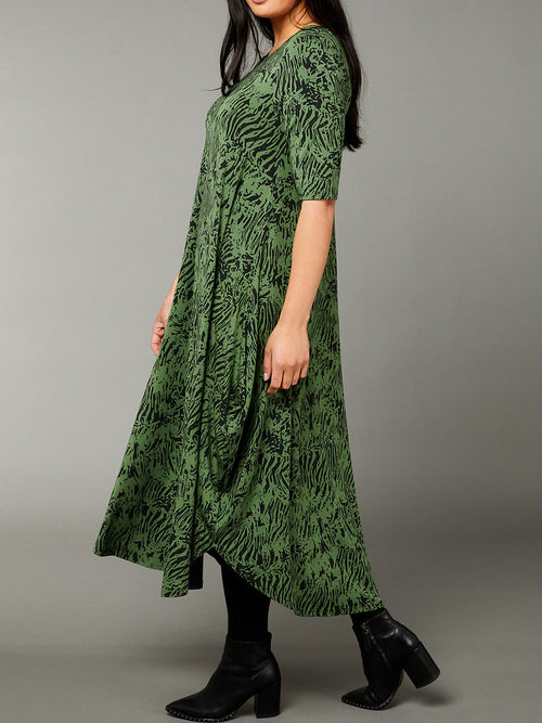 TANI TIGER GREEN TRI DRESS