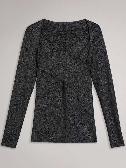 TED BAKER  ELOISY SLIM CROSSOVER KNIT TOP